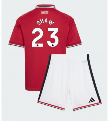 Manchester United Luke Shaw #23 Hjemmebanetrøje Børn 2026-27 Kortærmet (+ Korte bukser)